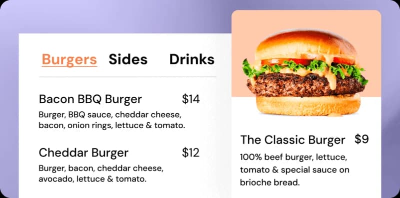 Advanced menu builder