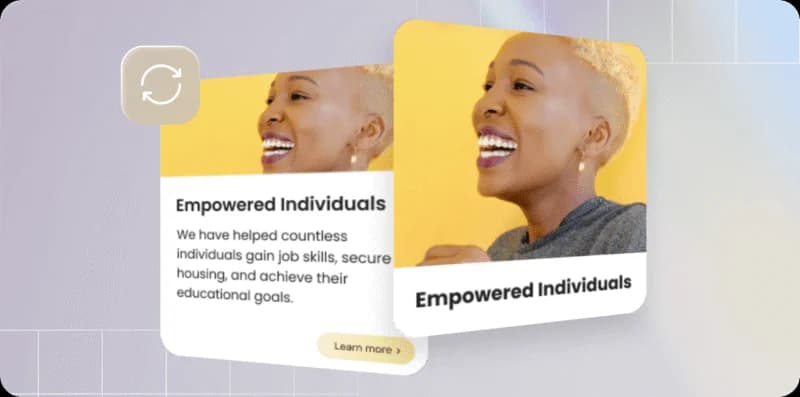 Flip-card layouts