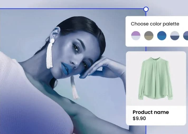 A product gallery with color-palette customization