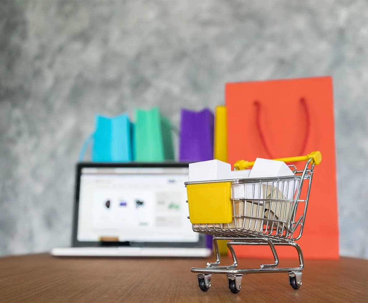 An online store checkout with a shopping cart, ready to ship