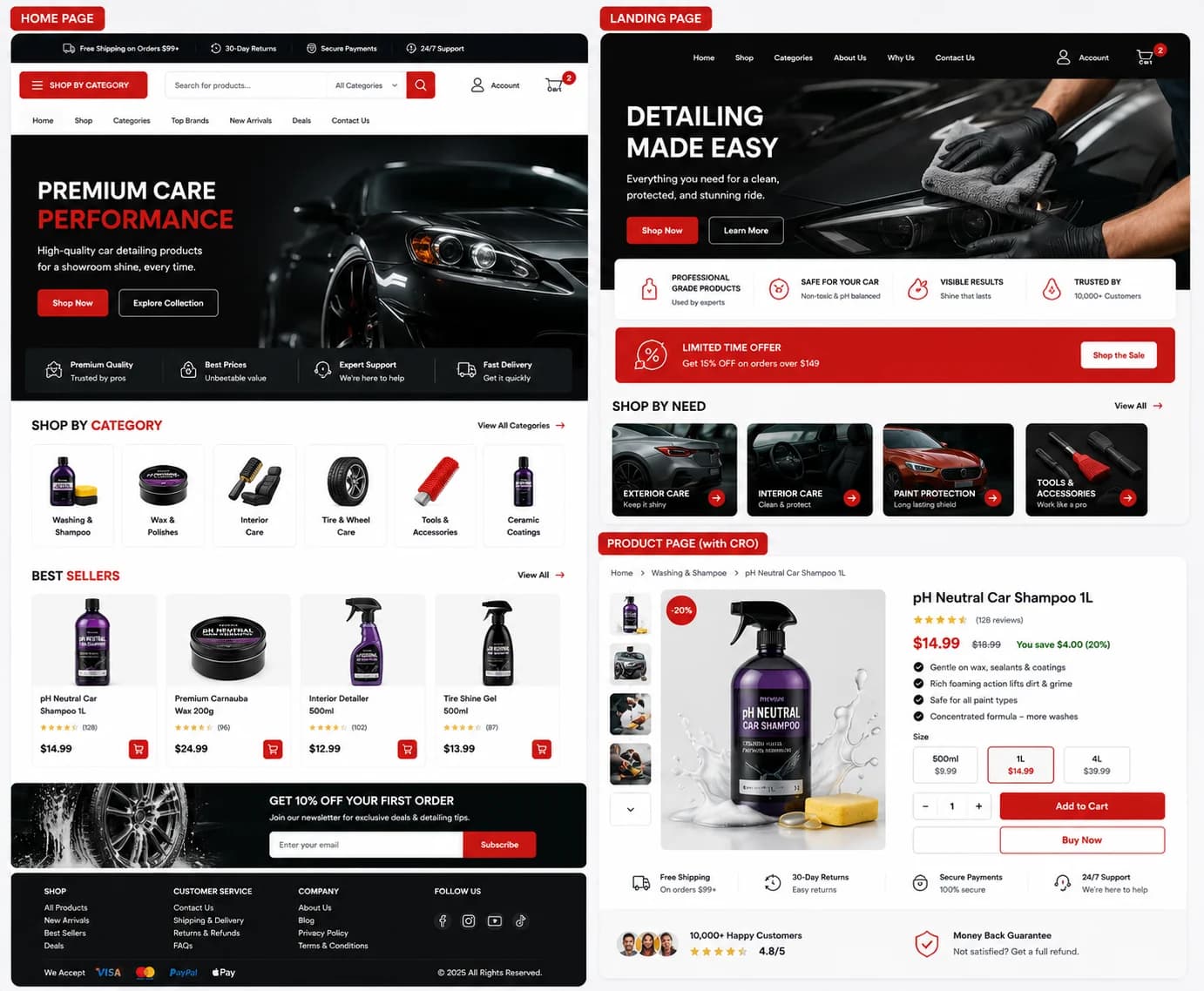 MatjarX auto detailing website design preview