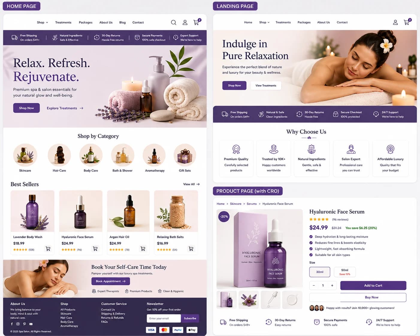 MatjarX spa and salon website design preview