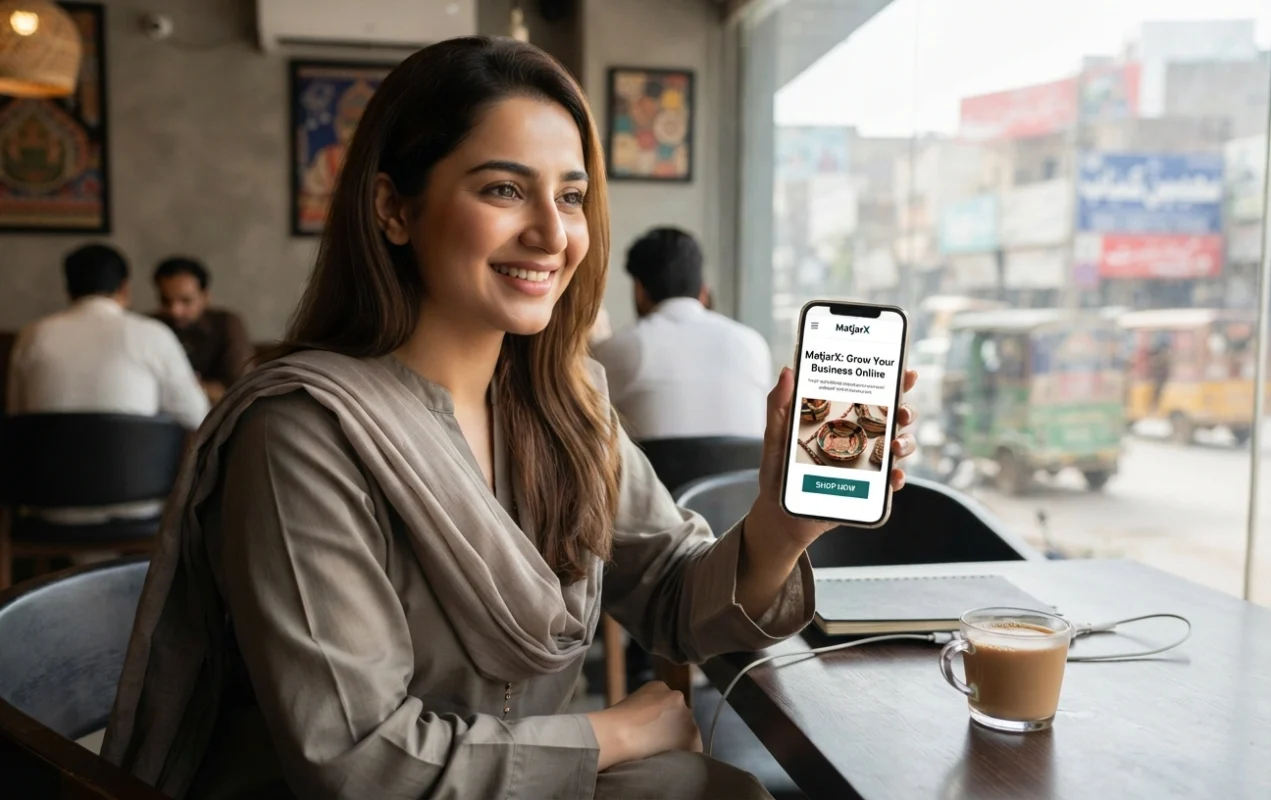 Illustration of a mobile-friendly business website showcasing responsive design, fast loading speed, tap-friendly buttons, simple navigation, and an optimized mobile user experience for small businesses.