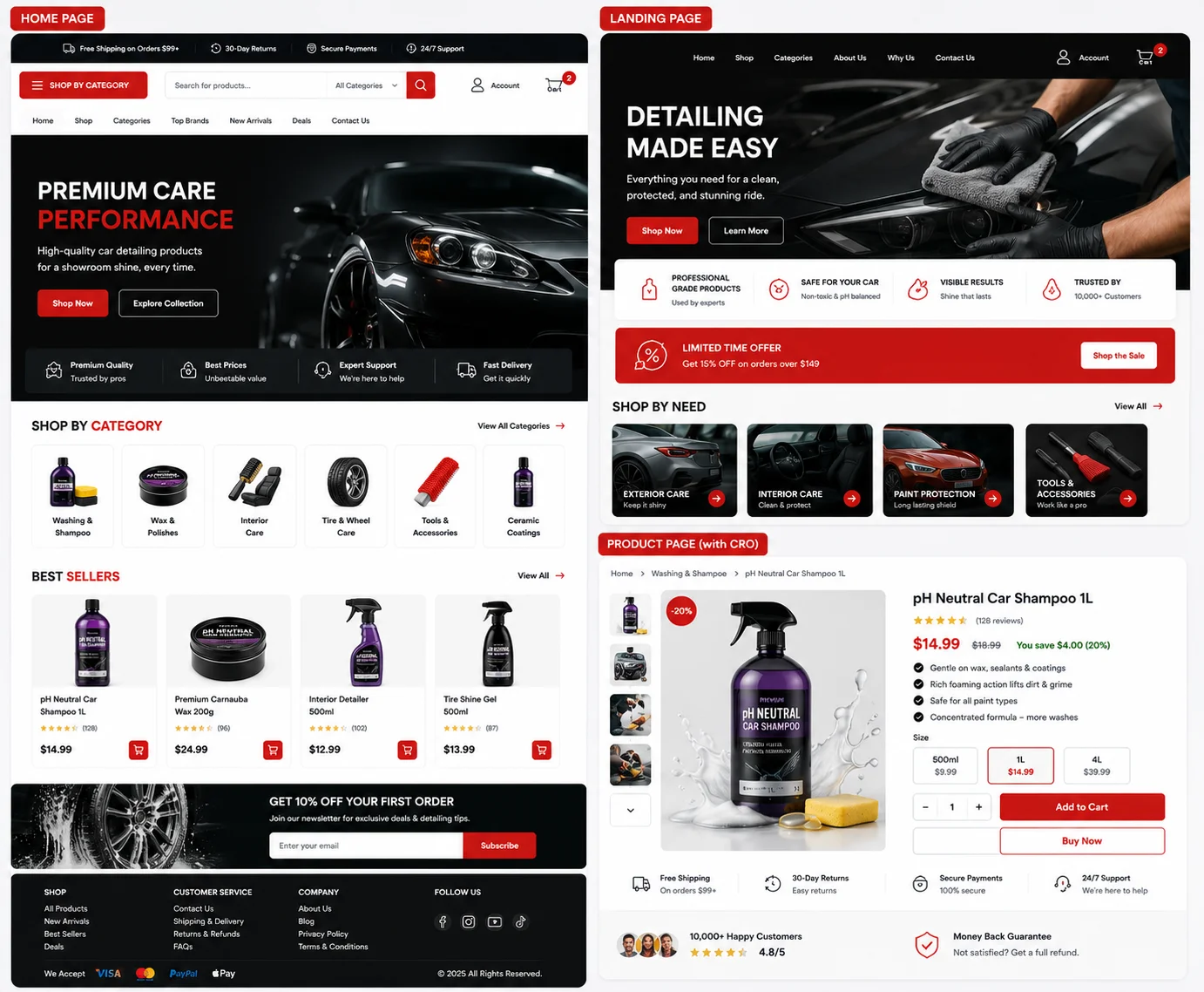 MatjarX auto detailing website design preview