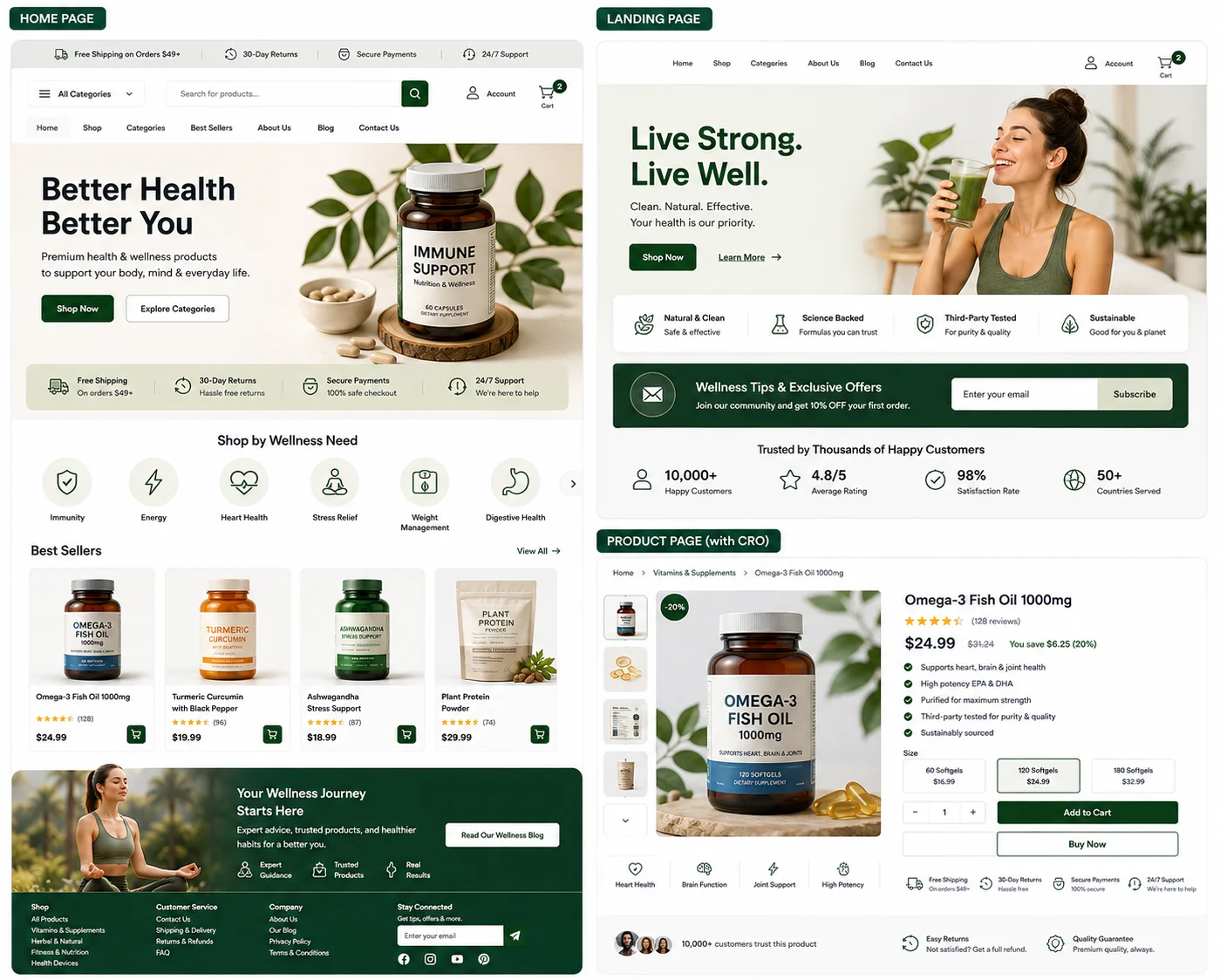 MatjarX health and wellness website design preview