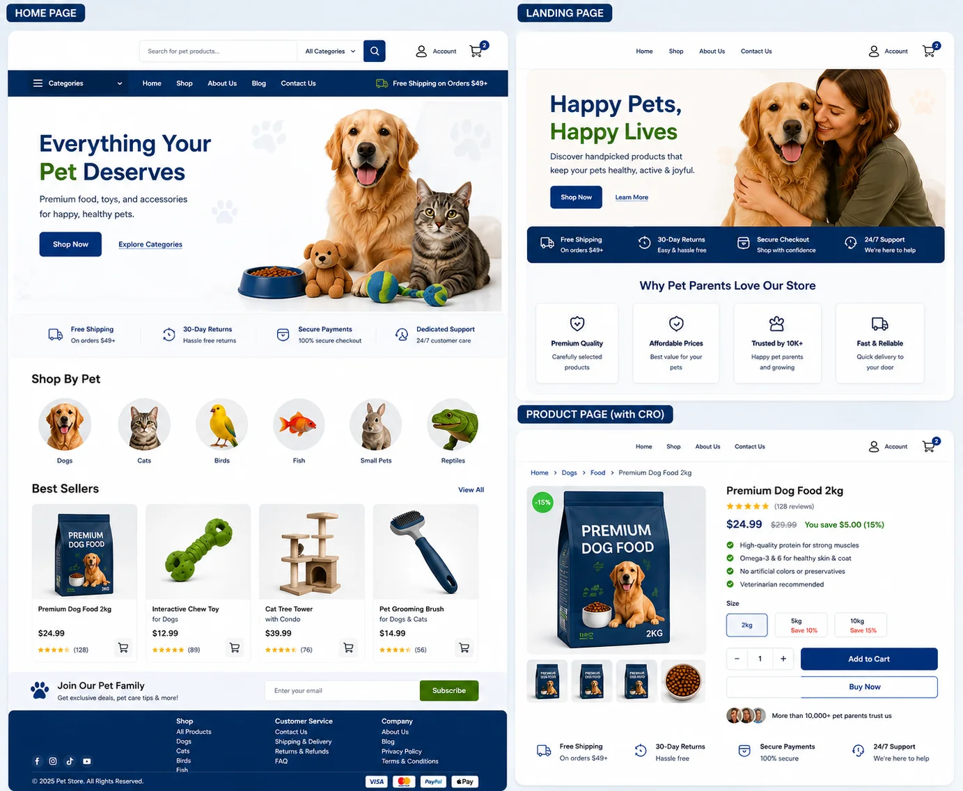 MatjarX pet store website design preview