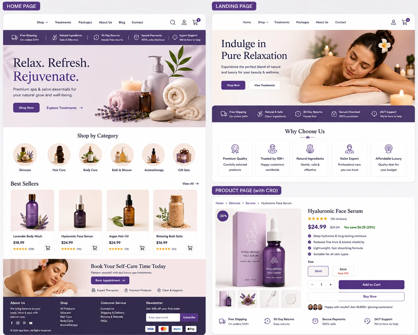 MatjarX spa and salon website design preview